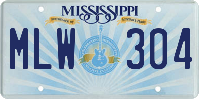 MS license plate MLW304