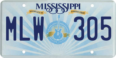 MS license plate MLW305