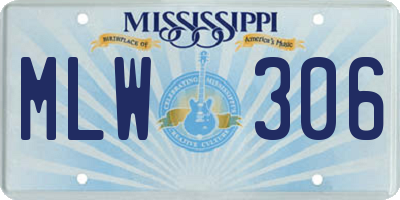 MS license plate MLW306