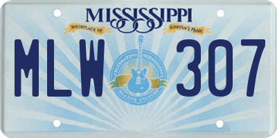 MS license plate MLW307