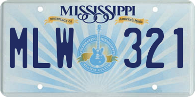 MS license plate MLW321
