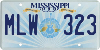 MS license plate MLW323