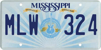MS license plate MLW324