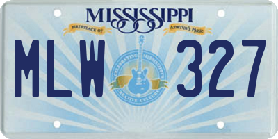 MS license plate MLW327