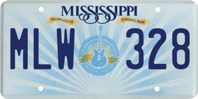 MS license plate MLW328
