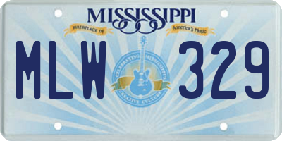 MS license plate MLW329
