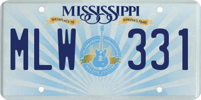 MS license plate MLW331