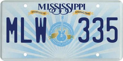 MS license plate MLW335