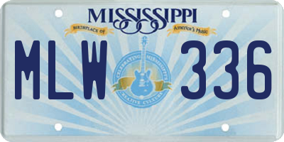 MS license plate MLW336