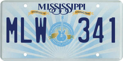 MS license plate MLW341