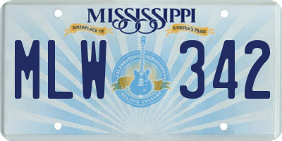 MS license plate MLW342