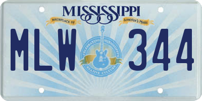 MS license plate MLW344