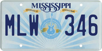 MS license plate MLW346