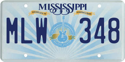 MS license plate MLW348