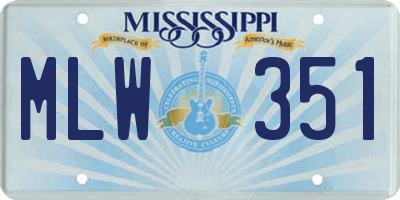 MS license plate MLW351