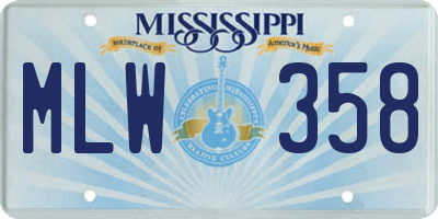 MS license plate MLW358