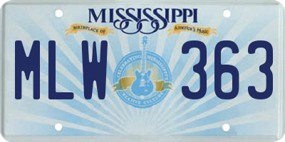 MS license plate MLW363