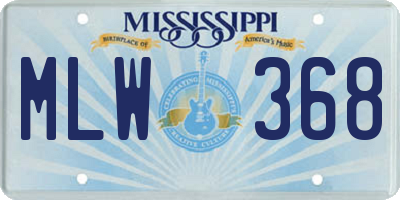 MS license plate MLW368