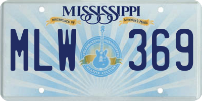 MS license plate MLW369