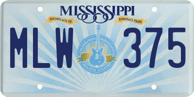 MS license plate MLW375