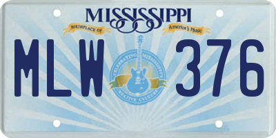 MS license plate MLW376
