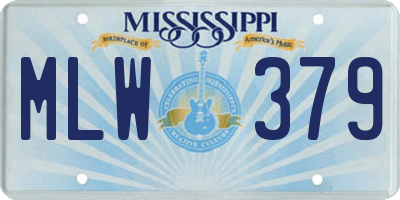 MS license plate MLW379