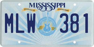 MS license plate MLW381