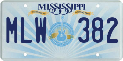 MS license plate MLW382