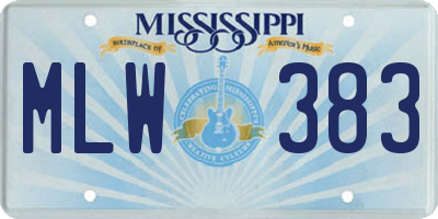 MS license plate MLW383