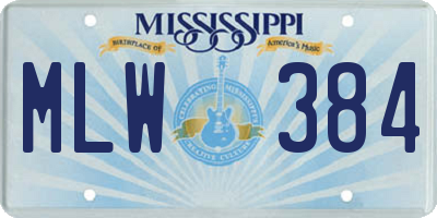 MS license plate MLW384