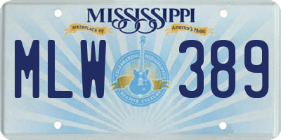 MS license plate MLW389