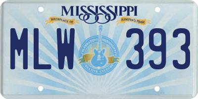 MS license plate MLW393