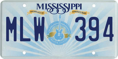 MS license plate MLW394
