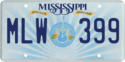 MS license plate MLW399