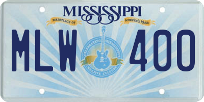 MS license plate MLW400