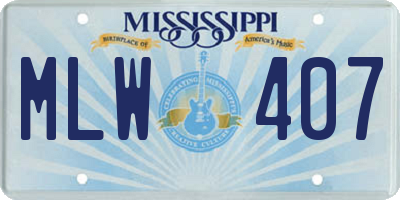 MS license plate MLW407