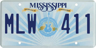 MS license plate MLW411