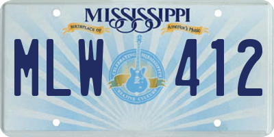 MS license plate MLW412