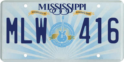 MS license plate MLW416