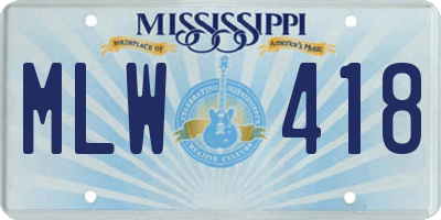 MS license plate MLW418