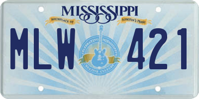 MS license plate MLW421