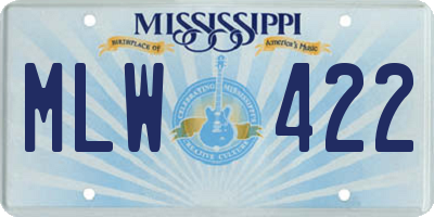 MS license plate MLW422
