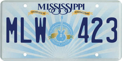 MS license plate MLW423