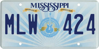 MS license plate MLW424