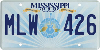 MS license plate MLW426