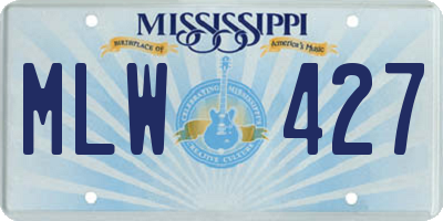 MS license plate MLW427