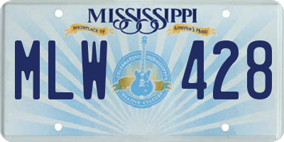 MS license plate MLW428