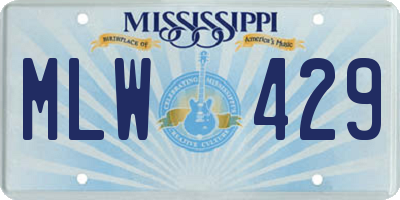 MS license plate MLW429