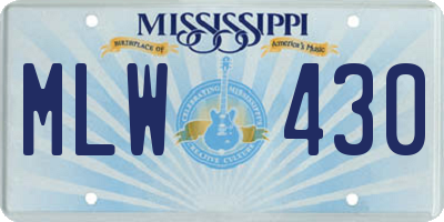 MS license plate MLW430