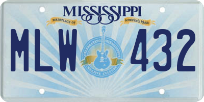 MS license plate MLW432